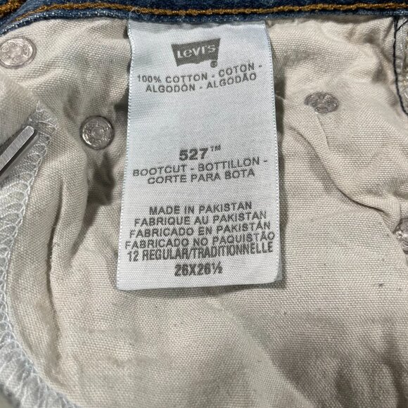 Levis 527 Boot Cut Denim Jeans Boys Size 12 Regular - Picture 6 of 16